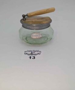 "Verchromt" chrome plated glass vanity jar with lid