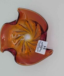 Murano style amberina art glass bowl