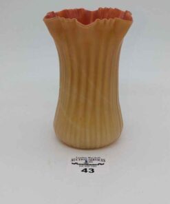 Orange/peach Coloured art glass vase