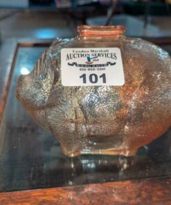 Pink Carnival Glass piggy bank