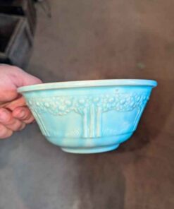 1930s Homer Laughlin "Apple Tree" Aqua mixing bowl