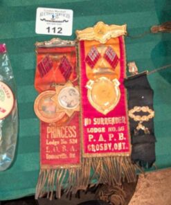 Ladies Orange Association Fraternal Lodge pin & The Protestant association of apprentice boys