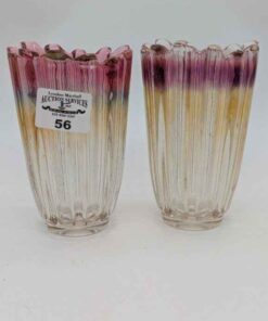 Federal Glass ribbed vase