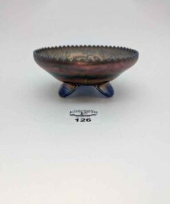 Stag & Holly carnival Glass footed bowl