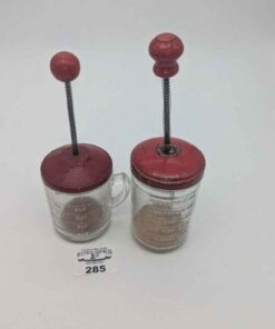 Vintage food chopper and measurement jars