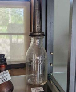 Vintage Glass motor oil bottle with spout