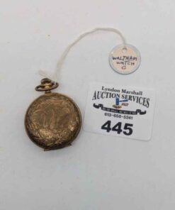 Waltham Watch co Hunter pocket watch w/ relief swan setting