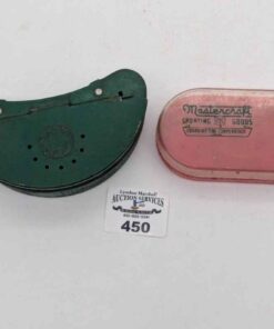 Old Pal metal bait box & CDN Tire Mastercraft advertising container