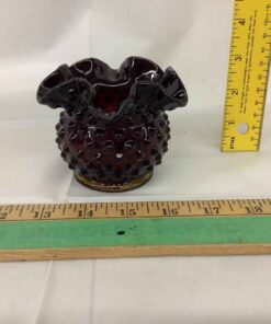 Fenton Hobnail Ruby Glass Vase
