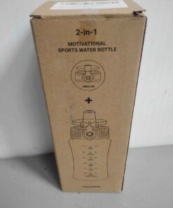 Two in one motivational water bottle with extra lid