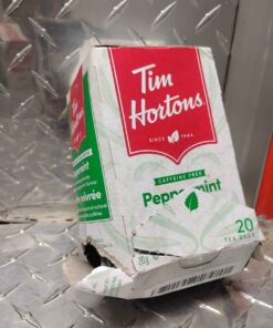 Tim Hortons peppermint tea.... distressed packaging