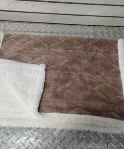 Brown and white plush baby blanket