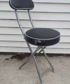 Black base and back folding stool