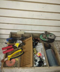 Tools etc in wood box