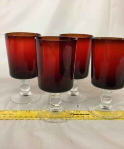 Set of 4 Ruby Glass Stemware