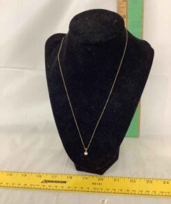 Gold Chain with Pearl Pendant (marked 10K)