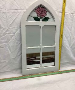 Window Pane Style Mirror with Stained Glass