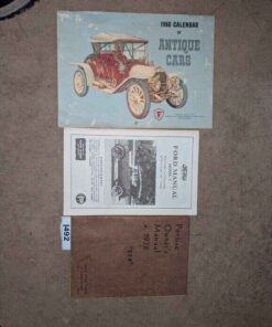 1968 antique car calendar, Ford model T Manual & 1938 Pontiac owner's manual