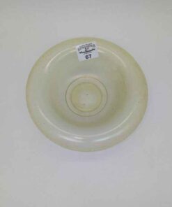 Uranium Glass bowl with folded edge