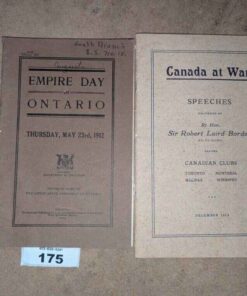 1912 Empire Day Brochure & Canada at War Speeches 1914