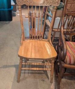 Press back wooden dining chair
