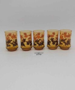 Libby Autumn Leaves juice glasses with orange Ombre design