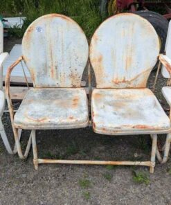 Retro Metal gliding love seat