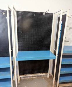 Steel Display stand with peg board backing