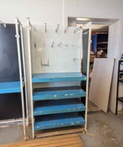 Steel Display stand with peg board backing