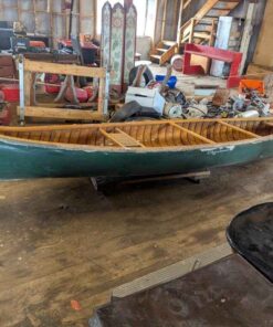 Vintage Chestnut Wooden Canoe
