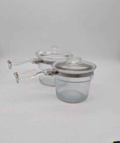 Pyrex saucepans with covers