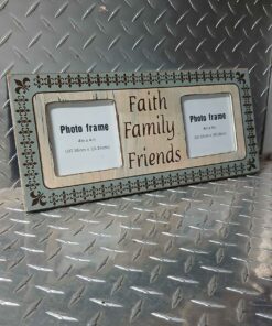Faith family and friends double pictures frame