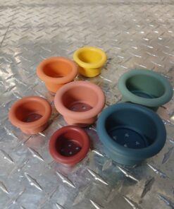 Multi colored silicon cups