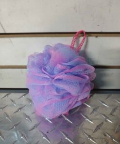 Pink and purple bath sponge