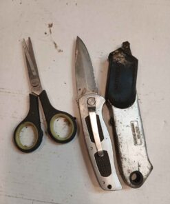 Folding pocket knife , knife and scissors