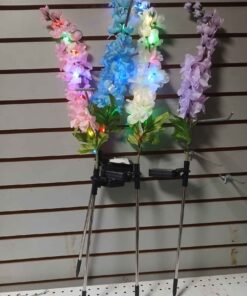 Qty 4 assorted colour solar flowers