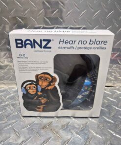 Banz hear no blare earmuffs....chimpanzee