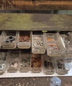 28 drawer parts storage with contents
