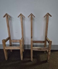 2 wooden chair plant stands