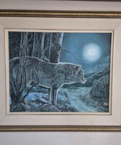 Framed wolf wall picture