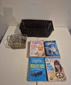Qty 2 baskets and Reader's digest books