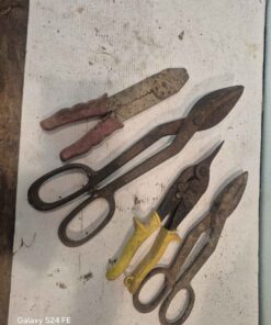 Qty 2 metal shears tin snips and wire strippers