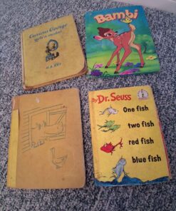 Curious George gets a Medal , Bambi, one fish, two fish, red fish, blue fish, and one other children's books