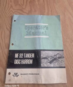 Collectible manual the MF 52 tandem disc Harrow