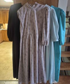 Dark and light teal , floral and dark dresses