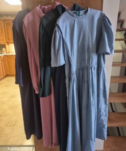 Blue green pink and purple dresses