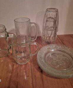 Jesus coffee mug and other clear disherwae