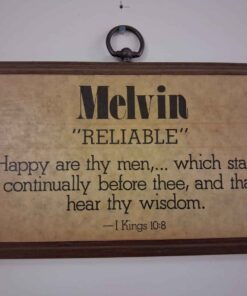 Melvin wall plaque