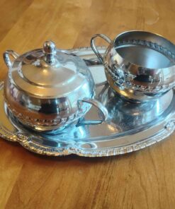 Silverware cream and sugar set