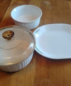 Corning Ware serving platter and casserole dishes